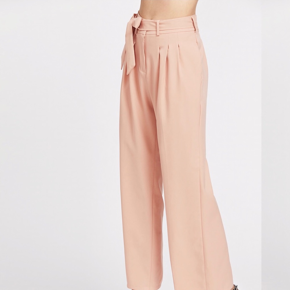 Self Tie Waist Wide Leg Pants - Picture 5 of 6